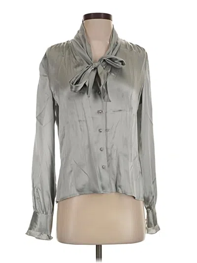 Pre-owned Casual Corner Annex Long Sleeve Blouse In Silver