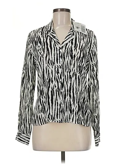 Pre-owned Casual Corner Annex Long Sleeve Blouse In Silver