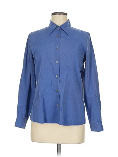 Pre-owned Casual Corner Annex Long Sleeve Button Down Shirt In Blue