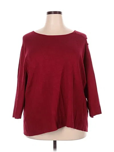 Pre-owned Casual Corner Annex Pullover Sweater In Burgundy