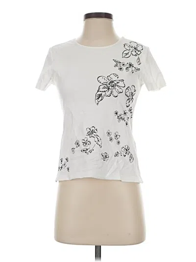Pre-owned Casual Corner Annex Short Sleeve T-shirt In Ivory