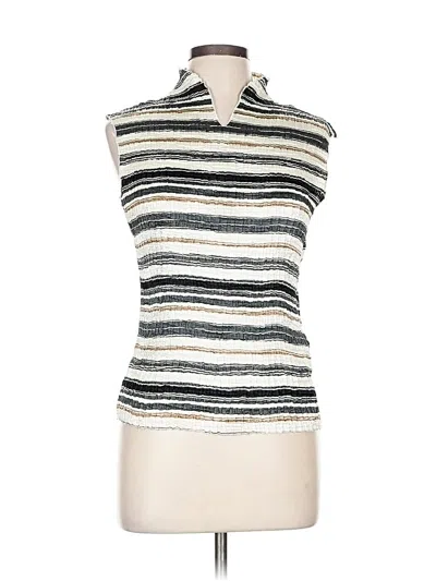 Pre-owned Casual Corner Annex Sleeveless Blouse In Silver