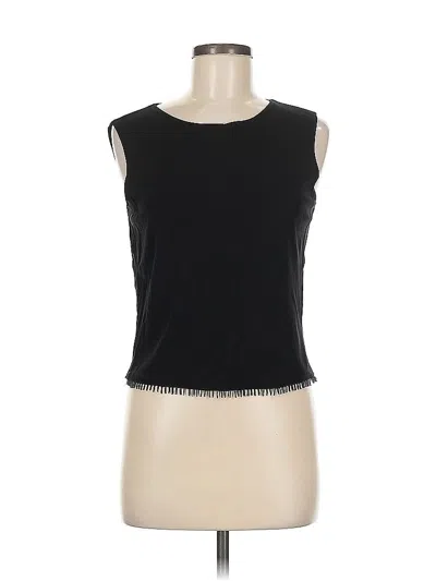 Pre-owned Casual Corner Annex Sleeveless Top Black Boatneck Tops