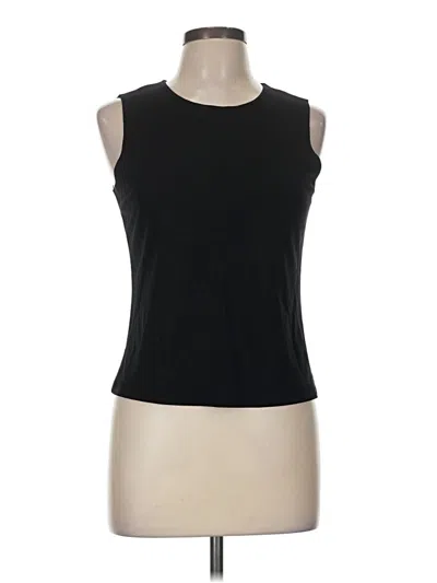 Pre-owned Casual Corner Annex Sleeveless Top Black Boatneck Tops