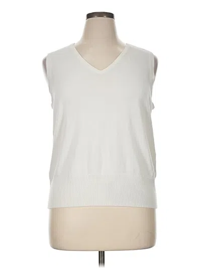 Pre-owned Casual Corner Annex Sweater Vest In White