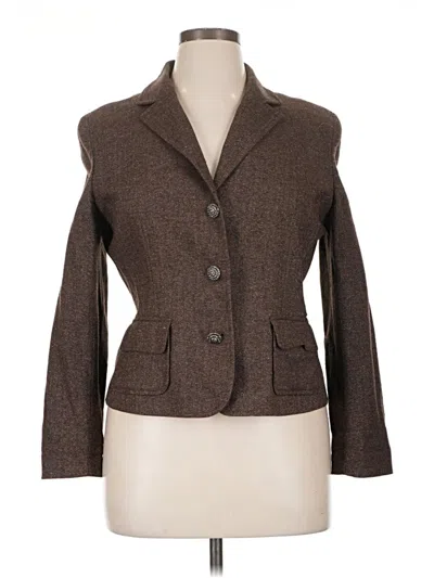 Pre-owned Casual Corner Annex Wool Blazer Jacket In Brown