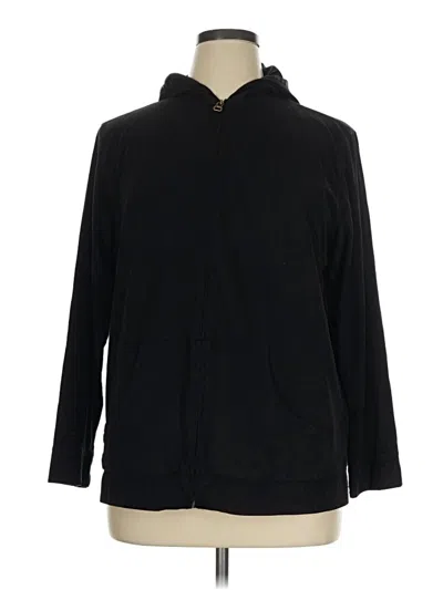 Pre-owned Casual Corner Annex Zip Up Hoodie In Black