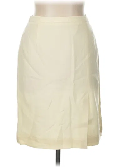 Pre-owned Casual Corner Formal Skirt In White