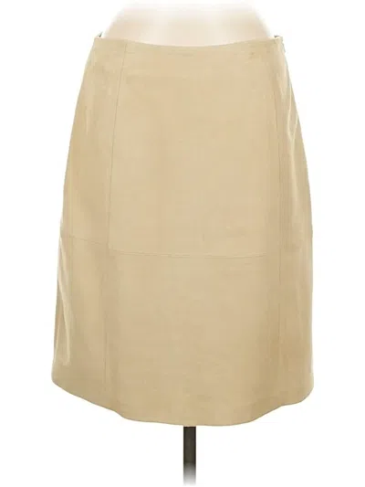 Pre-owned Casual Corner Leather Skirt In Brown