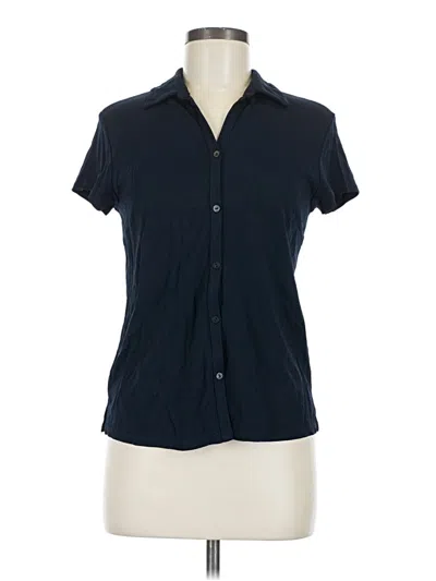 Pre-owned Casual Corner Short Sleeve Blouse In Blue
