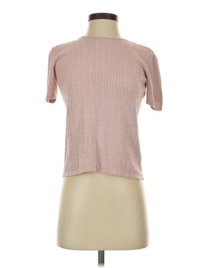 Pre-owned Casual Corner Short Sleeve Top Pink Mock Neckline Tops