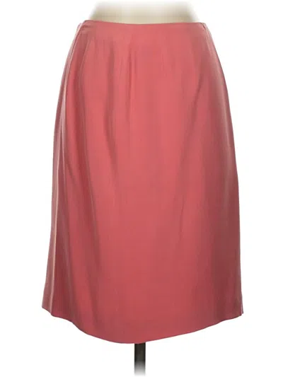 Pre-owned Casual Corner Silk Skirt In Burgundy