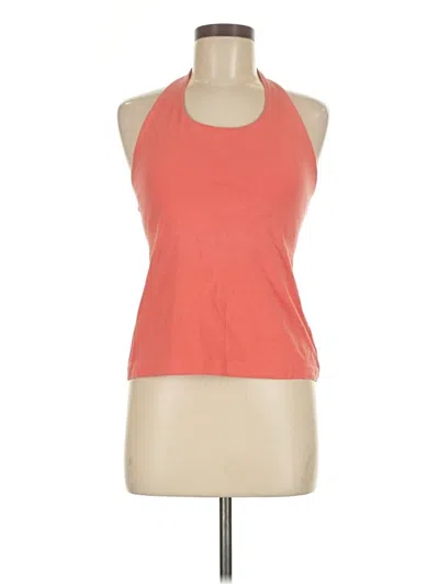 Pre-owned Casual Corner Sleeveless Top Orange Halter Neckline Tops