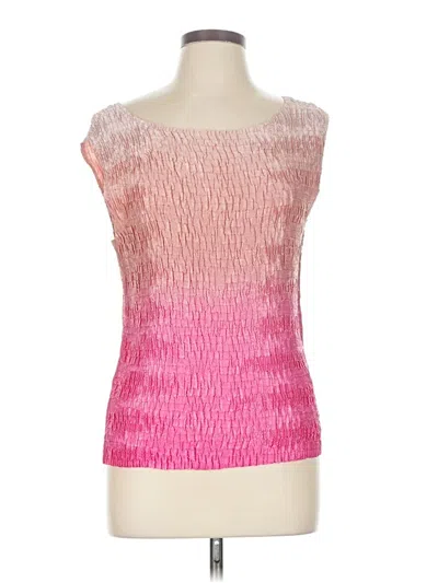 Pre-owned Casual Corner Sleeveless Top Pink Ombre Pattern Boatneck Tops