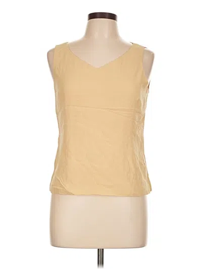 Pre-owned Casual Corner Sleeveless Top Tan V Neck Tops In Brown