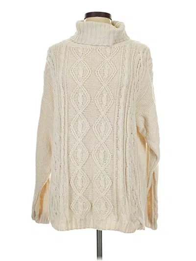 Pre-owned Casual Corner Turtleneck Sweater In White