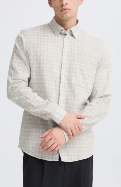 Casual Friday Check Dobby Button-up Shirt In White