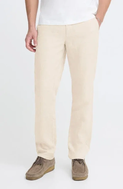 Casual Friday Flat Front Linen Chinos In Pink