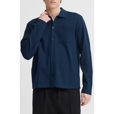 Casual Friday Regular Fit Cotton Button-up Shirt In Blue