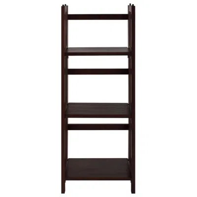 Casual Home 3-shelf Folding Bookcase 14" Wide-walnut