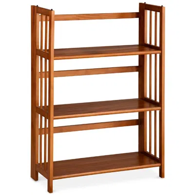 Casual Home 3-shelf Folding Stackable Bookcase 27.5" Wide - Chestnut