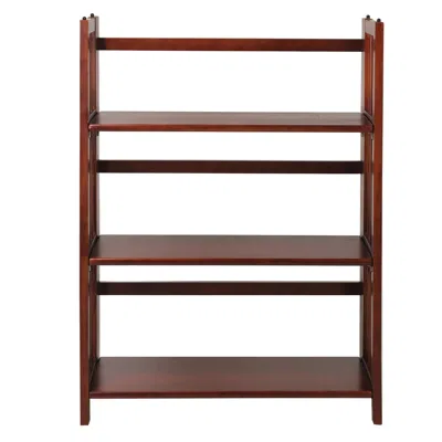 Casual Home 3-shelf Folding Stackable Bookcase 27.5" Wide-walnut In Brown