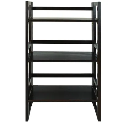 Casual Home 3-shelf Folding Student Bookcase 20.75" Wide-espresso In Black