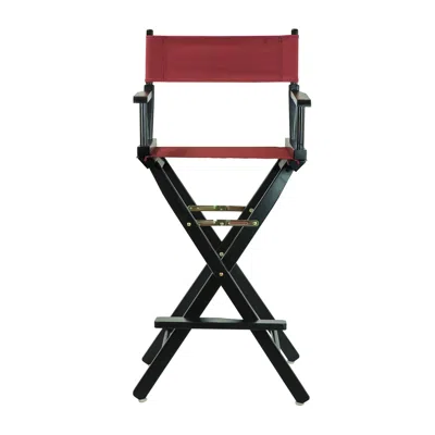 Casual Home 30" Director's Chair Black Frame-burdy Canvas In Red