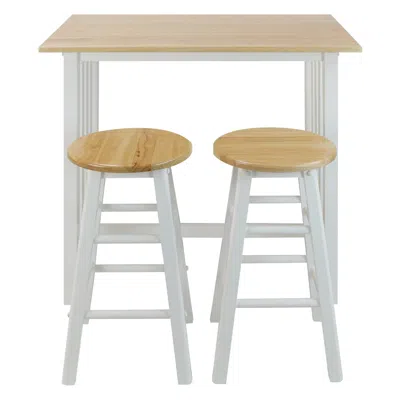 Casual Home 3pcs Breakfast Set Made With Solid Wood-white