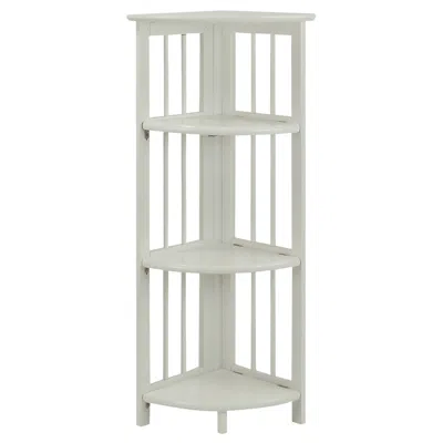 Casual Home 4-shelf Corner Folding Bookcase-white In Brown