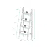Casual Home 4-shelf Ladder Bookcase, Warm Brown In White