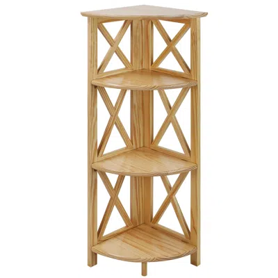 Casual Home Montego 4-shelf Corner Folding Bookcase-natural In Blue