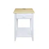 Casual Home Night Owl Nightstand With Usb Port - Natural White In White