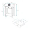 Casual Home Night Owl Nightstand With Usb Port - Walnut Black In Black