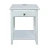 Casual Home Night Owl Nightstand With Usb Port-white