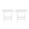 Casual Home Portable Solid Wood Folding Side Table 2-piece Set - White