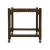 Casual Home Wooden Rolling Pants Trolley With 16 Hangers In Brown