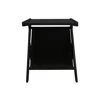 Casual Home Z-shaped Sofa Side Table With Canvas Storage Basket - Black