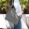 Casupo Checkered Sweater Tote Bag In Multi
