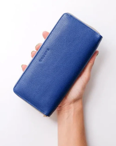 Casupo Large Zipper Wallet With Detachable Key Ring In Blue