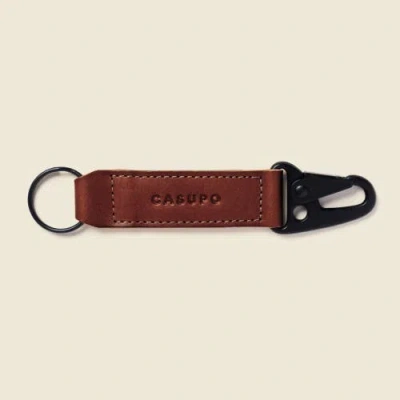 Casupo Leather Keychain With Lobster Hook In Chocolate