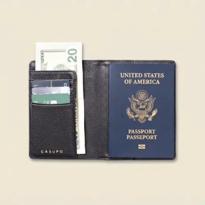 Casupo Leather Passport Wallet With Rfid Protection In Multi