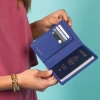 Casupo Leather Passport Wallet With Rfid Protection In Blue