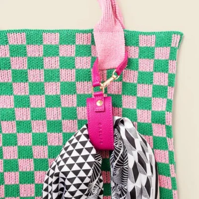 Casupo Leather Scarf Holder In Pink