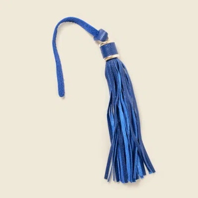 Casupo Leather Tassel Charm In Blue