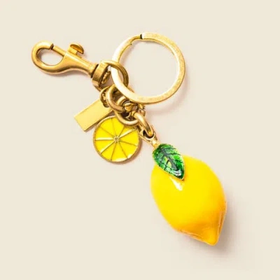 Casupo Lemon Bag Charm With Keychain In Yellow