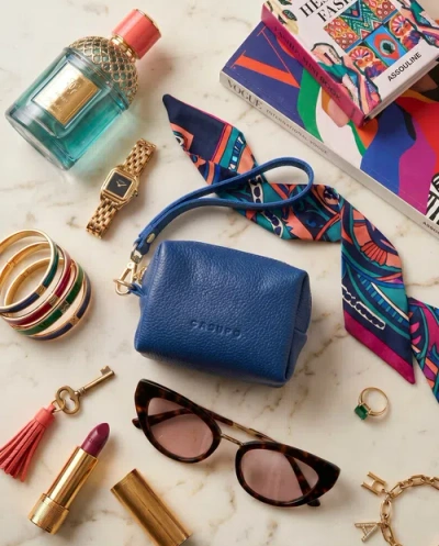 Casupo Mini Zipper Bag With Wristlet In Blue