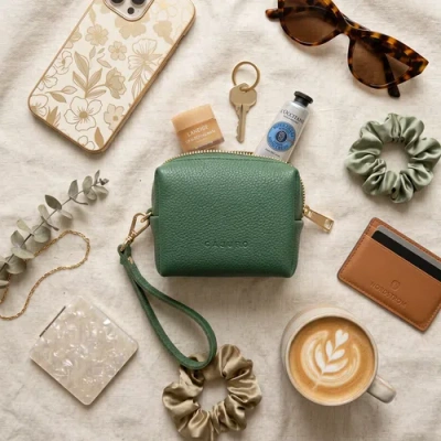 Casupo Mini Zipper Bag With Wristlet In Green