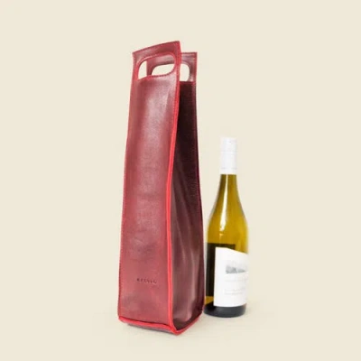 Casupo Premium Leather Bottle Tote With Handle In Red