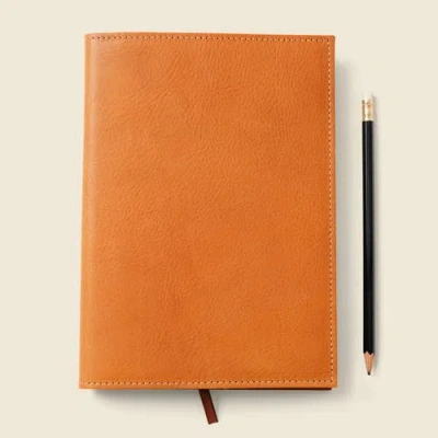 Casupo Refillable A5 Leather Journal Cover In Orange